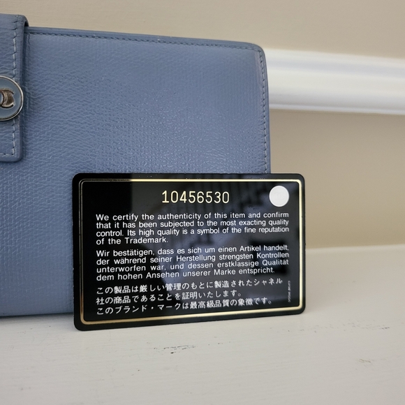 Authentic Chanel Vintage Blue Leather Timeless Long Button Wallet - Picture 7 of 16